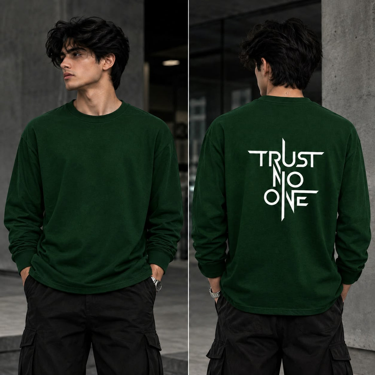Trust No One Men's Full Sleeve T-Shirt