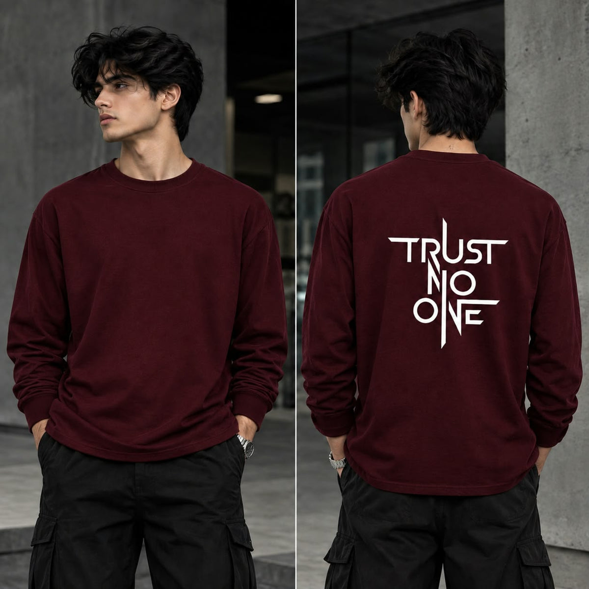 Trust No One Men's Full Sleeve T-Shirt