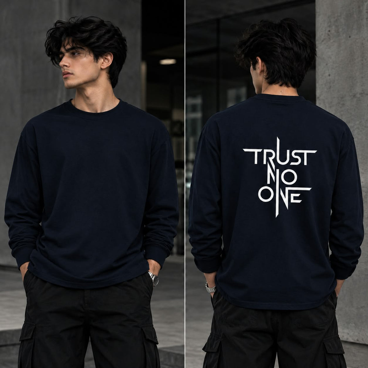 Trust No One Men's Full Sleeve T-Shirt
